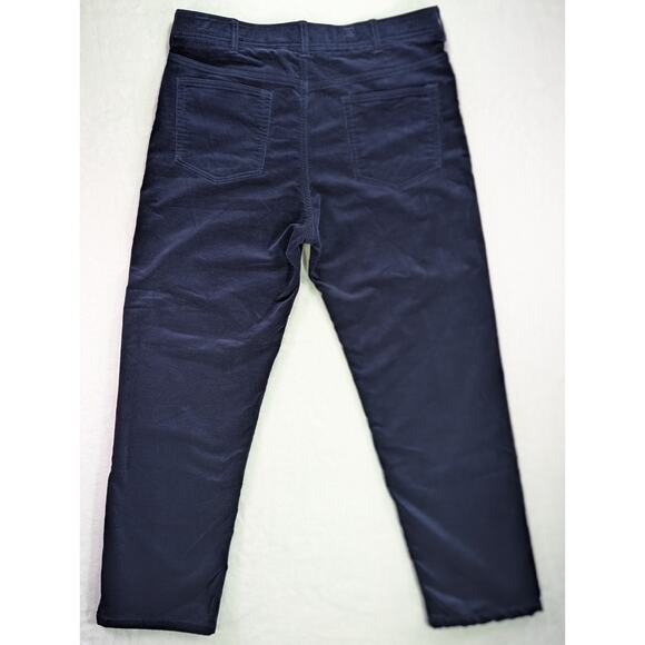 John Blair Navy Flat Front Straight Leg Corduroy Pants 36W 29L w/Elastic Waist - Picture 6 of 10